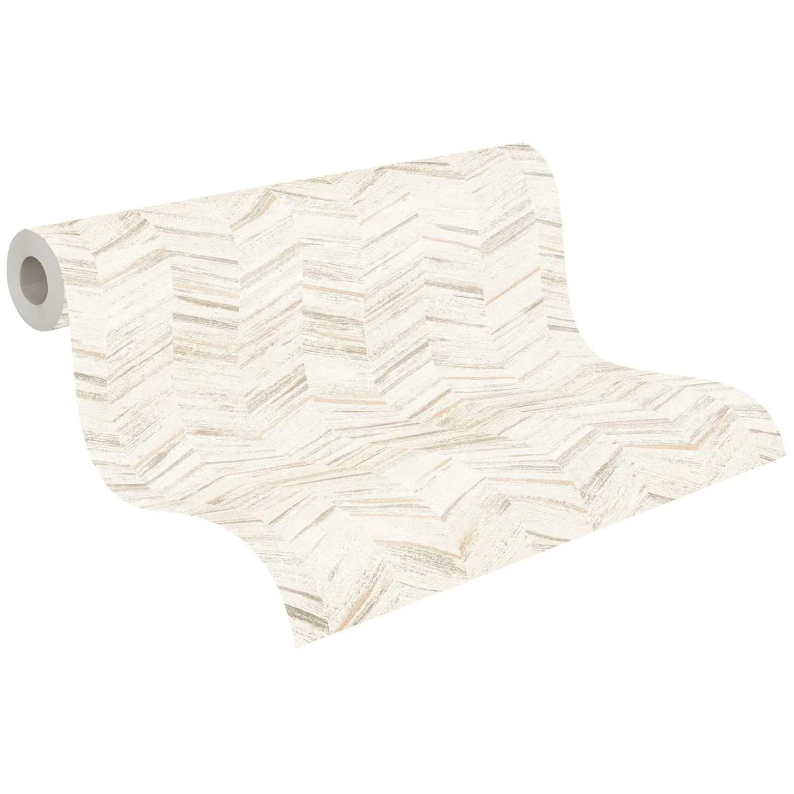 Vliestapete AS Creation Weiß Beige Fischgrätmuster
