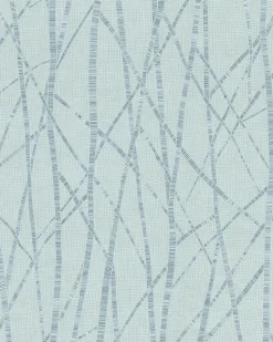 Vliestapete Astmuster Floral blassgrün blau Glanz 6747-10