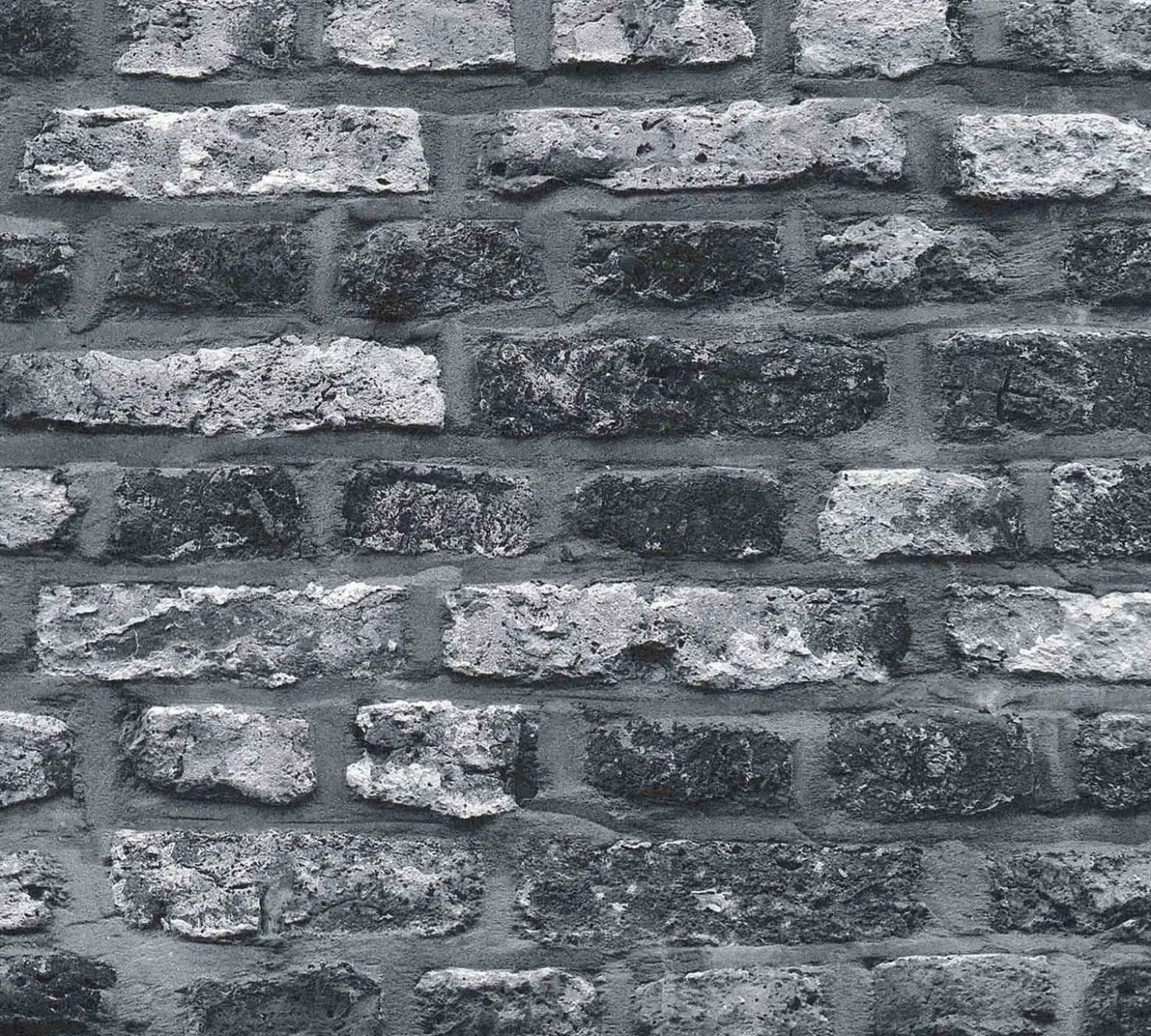 Vliestapete Backsteinmauer grau schwarz weiß 36281-2