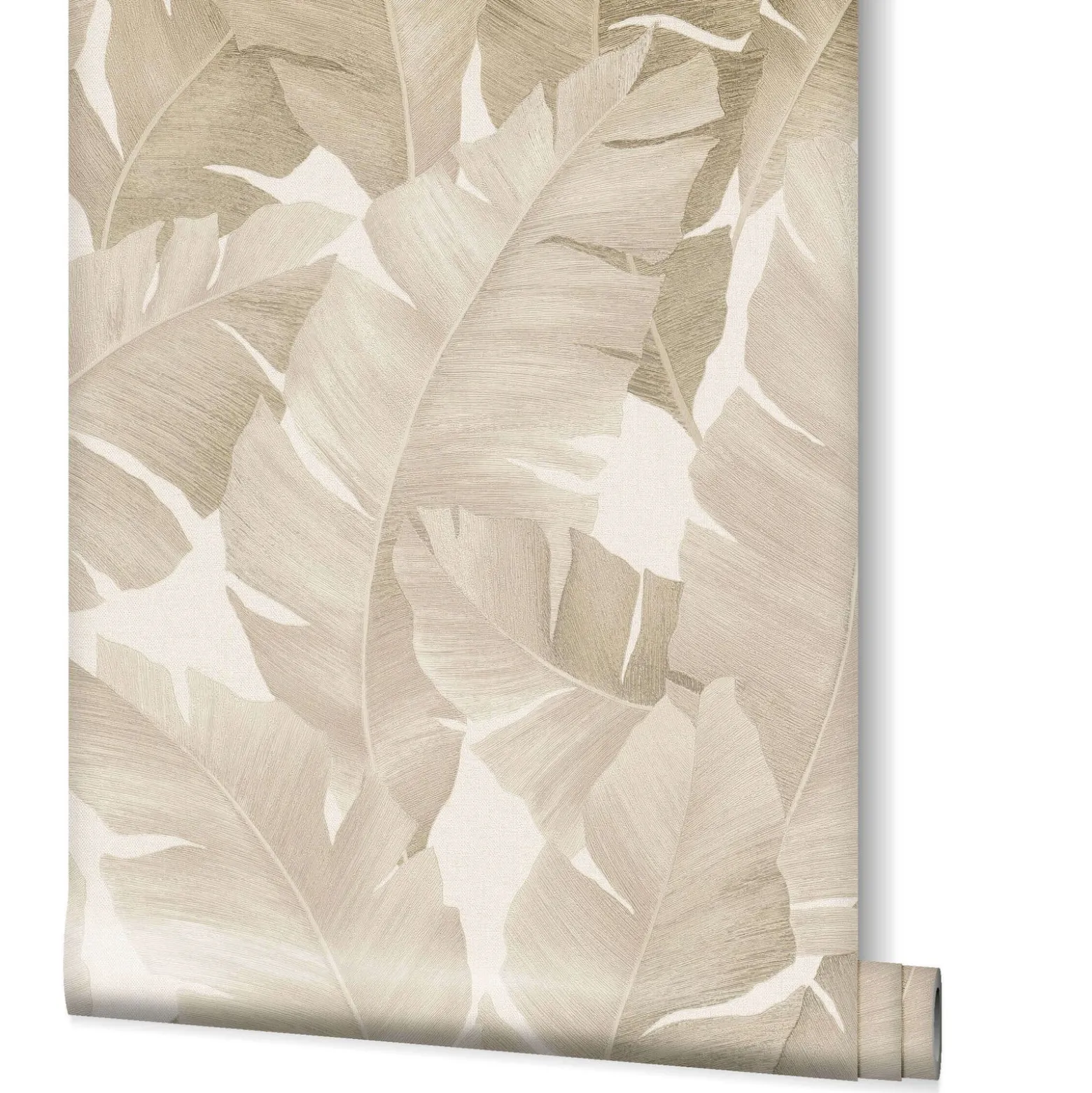 Vliestapete Bananenblätter beige creme metallic 31625