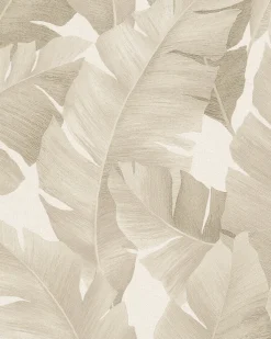 Vliestapete Bananenblätter beige creme metallic 31625