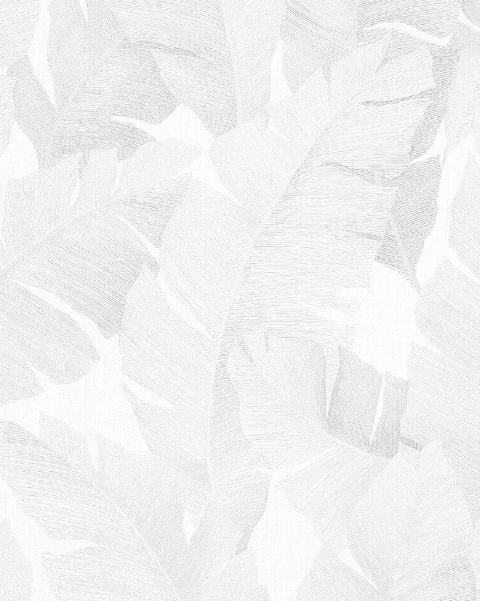 Vliestapete Bananenblätter weiß silber metallic 31623