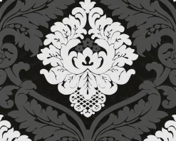 Vliestapete Barock anthrazit weiß livingwalls 5543-14