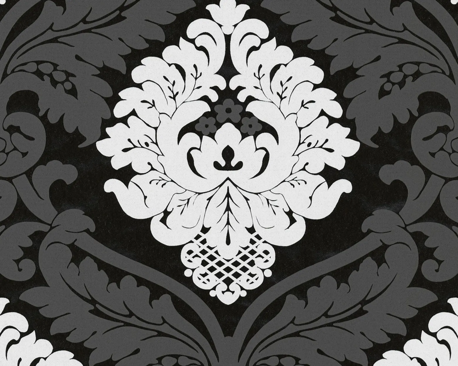 Vliestapete Barock anthrazit weiß livingwalls 5543-14