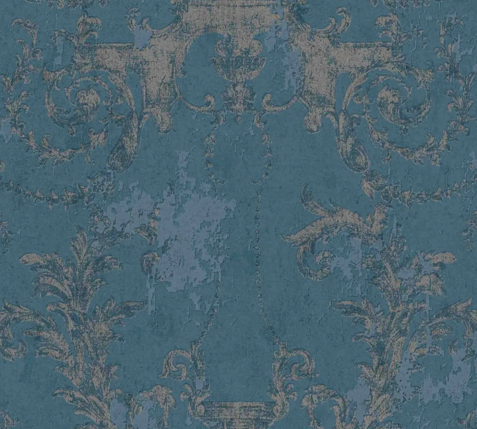 Vliestapete Barock blau silber 37648-5