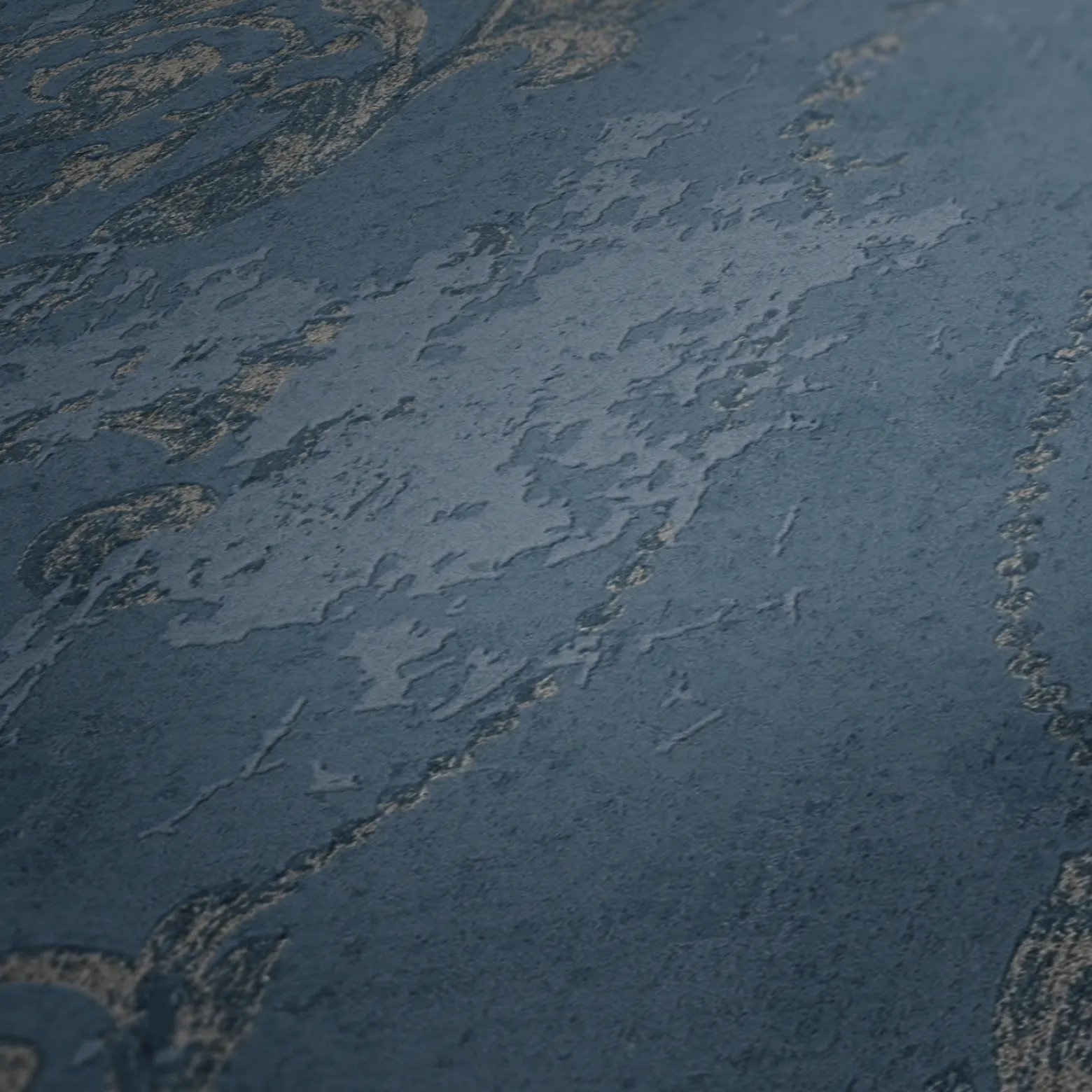 Vliestapete Barock blau silber 37648-5