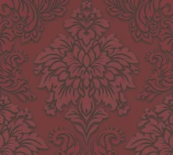 Vliestapete Barock bordeaux schwarz Glitzer 36898-3