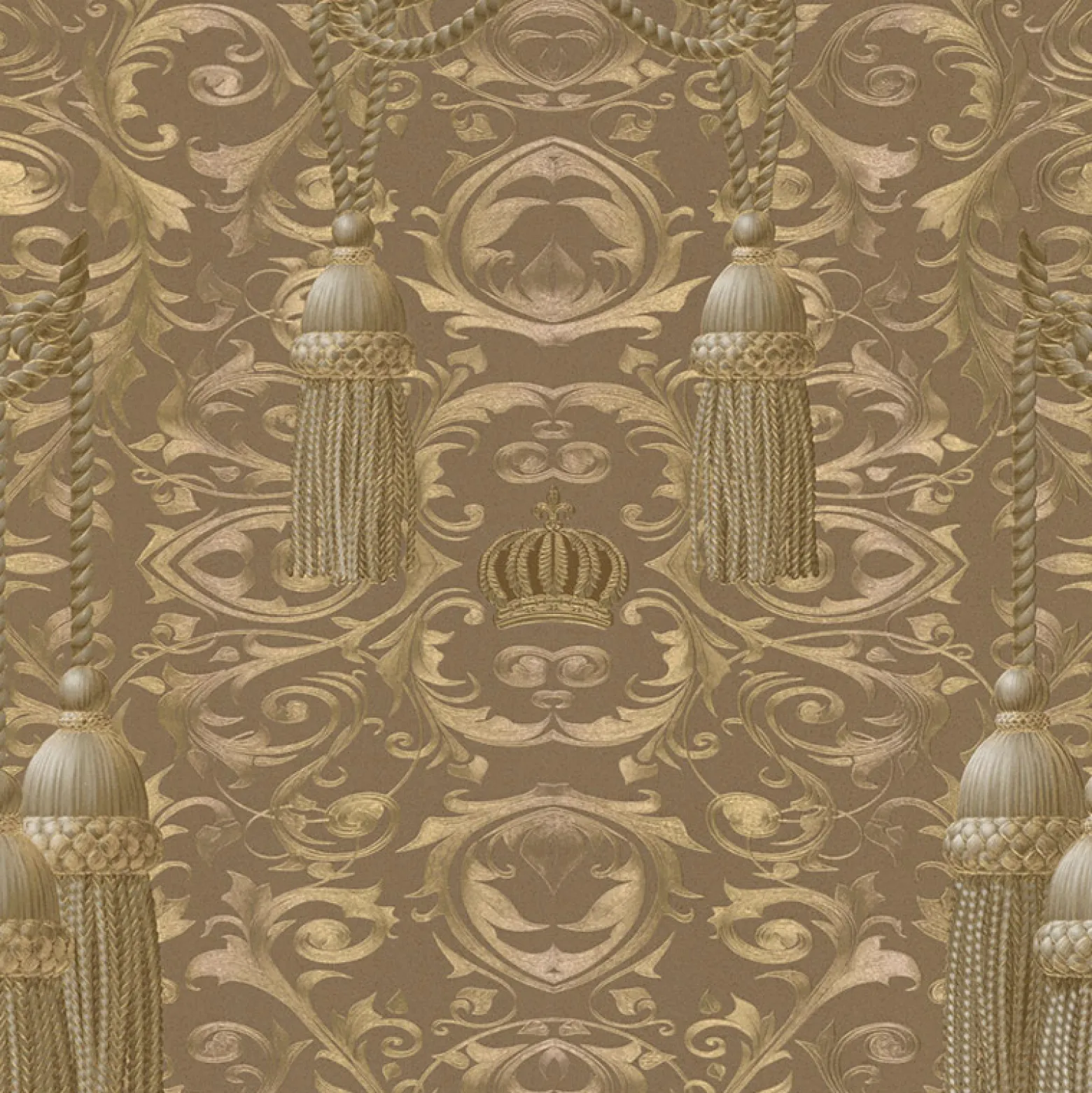Vliestapete Barock braungold Glanz Marburg 52549