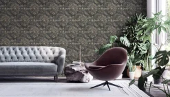 Vliestapete Barock-Design anthrazit beige 38707-4