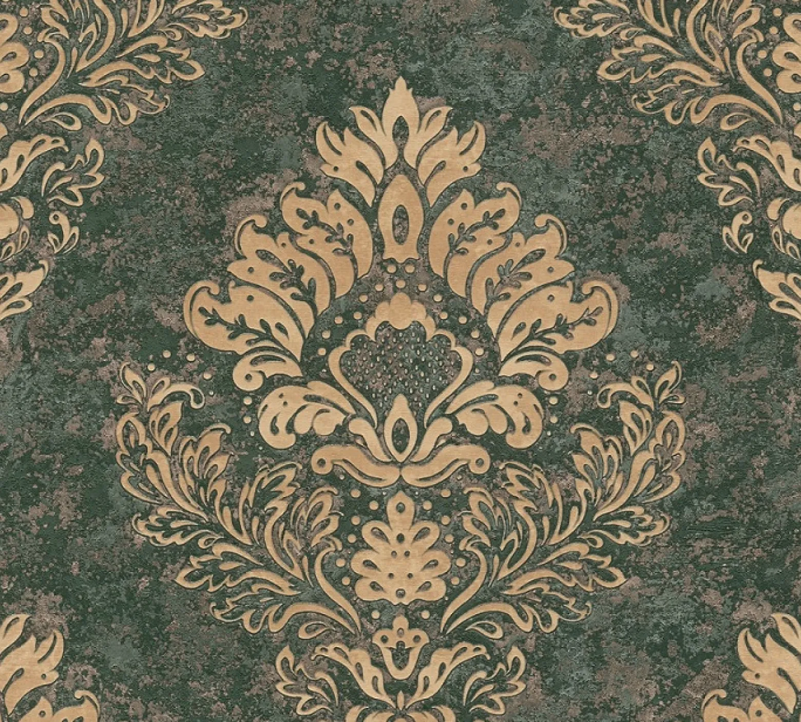 Vliestapete Barock Design beige grün Metallic 37901-1