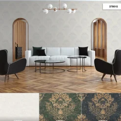 Vliestapete Barock Design creme grau Glanz 37901-5