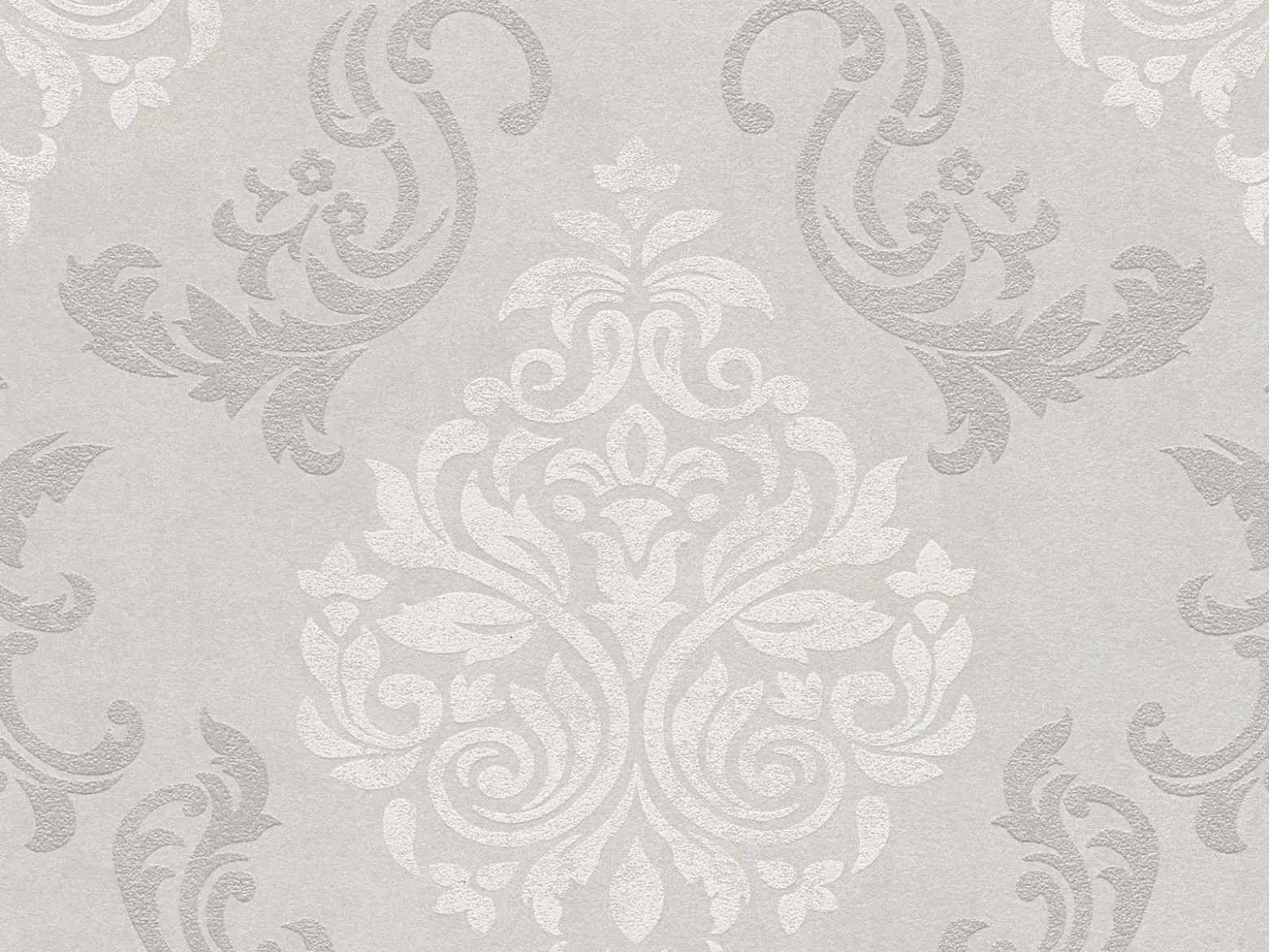 Vliestapete Barock Glitzer AS Creation taupe weiß 95372-1