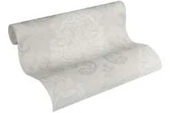 Vliestapete Barock Glitzer AS Creation taupe weiß 95372-1