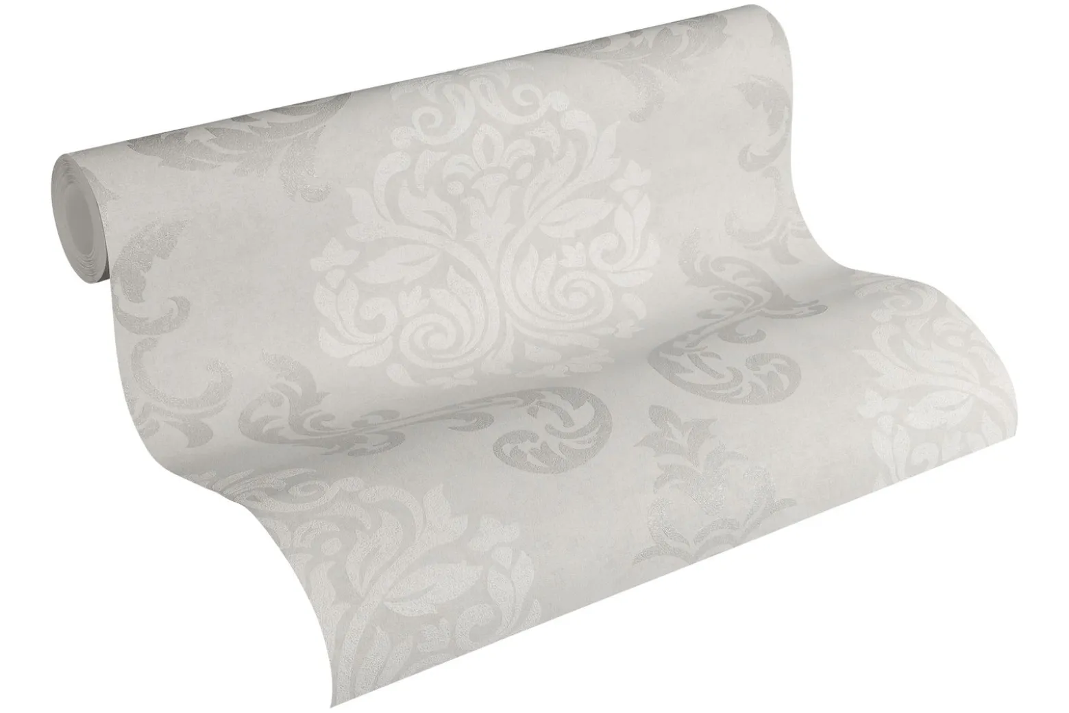 Vliestapete Barock Glitzer AS Creation taupe weiß 95372-1