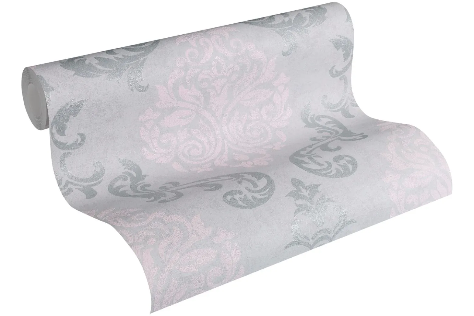 Vliestapete Barock Glitzer AS Creation grau rosa 95372-6
