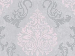 Vliestapete Barock Glitzer AS Creation grau rosa 95372-6