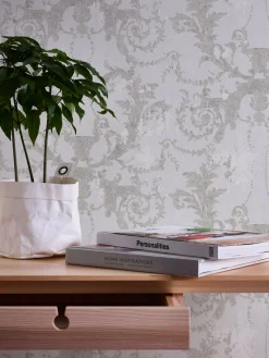Vliestapete Barock grau silber 37648-1