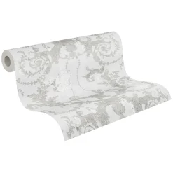 Vliestapete Barock grau silber 37648-1
