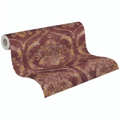 Vliestapete Barock Shabby Rot Gold Metallic 79019-3