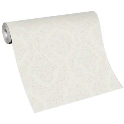 Vliestapete BarockWeiß Creme Metallic 10288-14