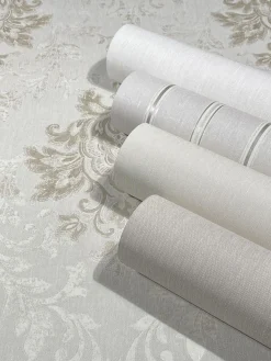 Vliestapete Beige Gold Damast Motiv Marburg 31571