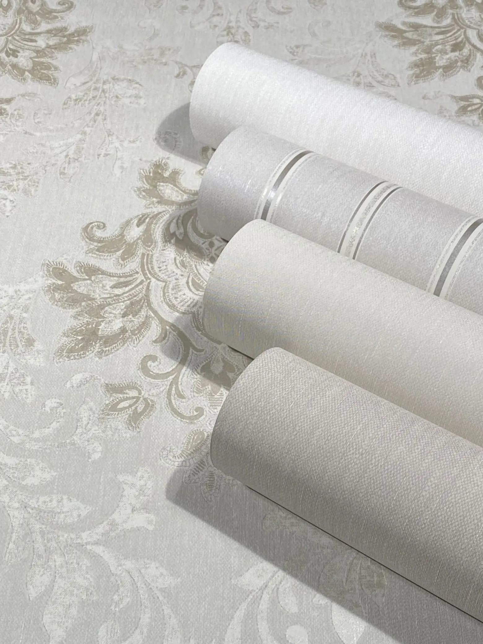Vliestapete Beige Gold Damast Motiv Marburg 31571