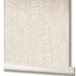 Vliestapete Beige Grau Blatt Muster Marburg 32973