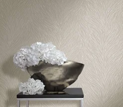 Vliestapete Beige Perlmutt Struktur Linien Marburg 58426