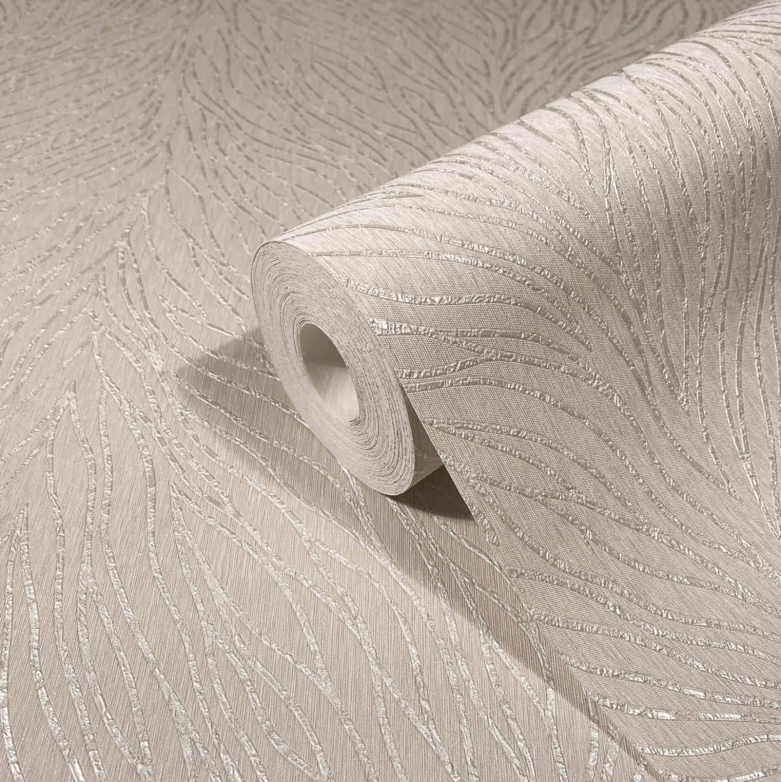 Vliestapete Beige Perlmutt Struktur Linien Marburg 58426