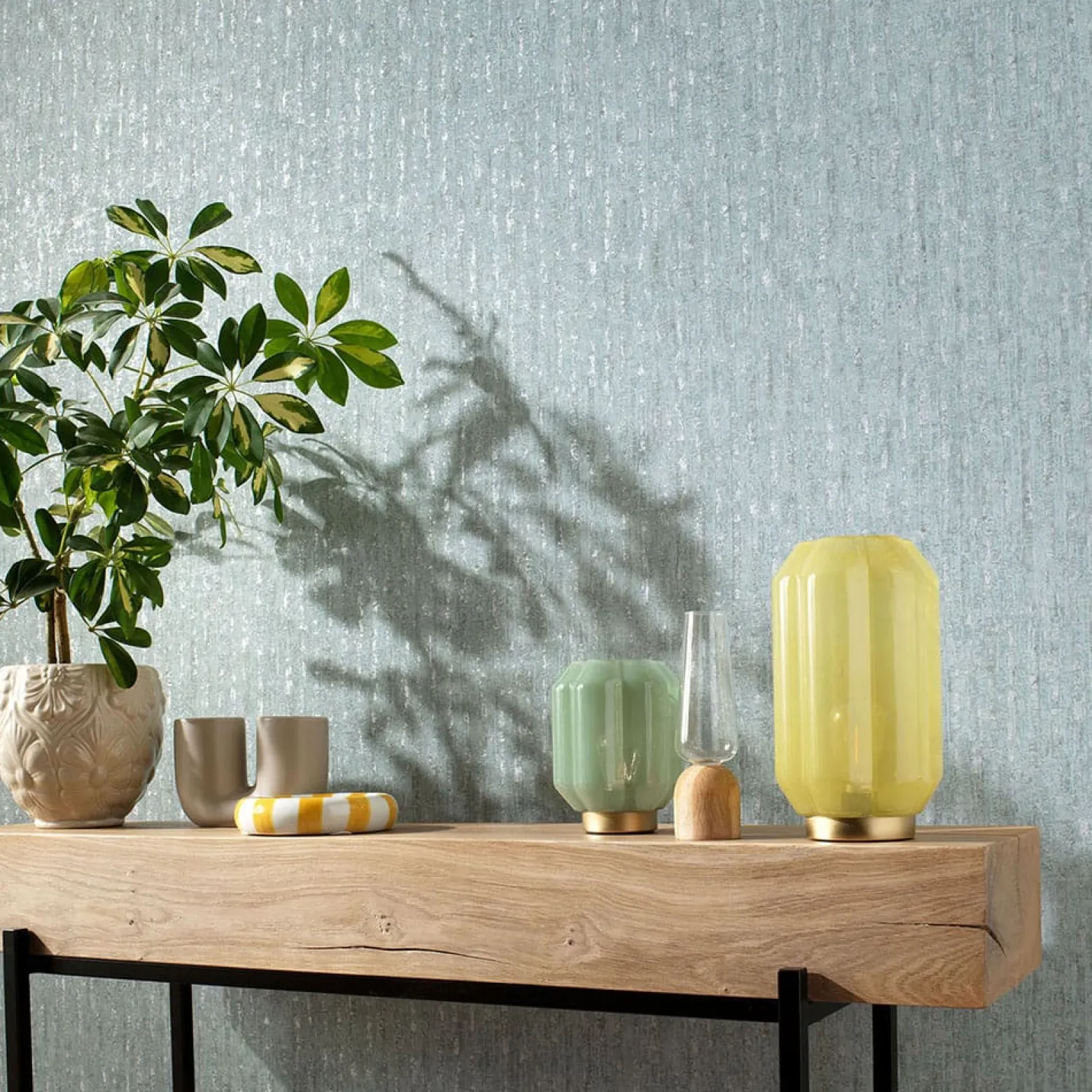 Vliestapete Beton Optik Blau Silber Metallic 10389-18