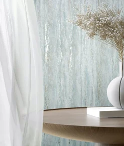 Vliestapete Betonoptik Blau Weiß Silber Metallic 35165