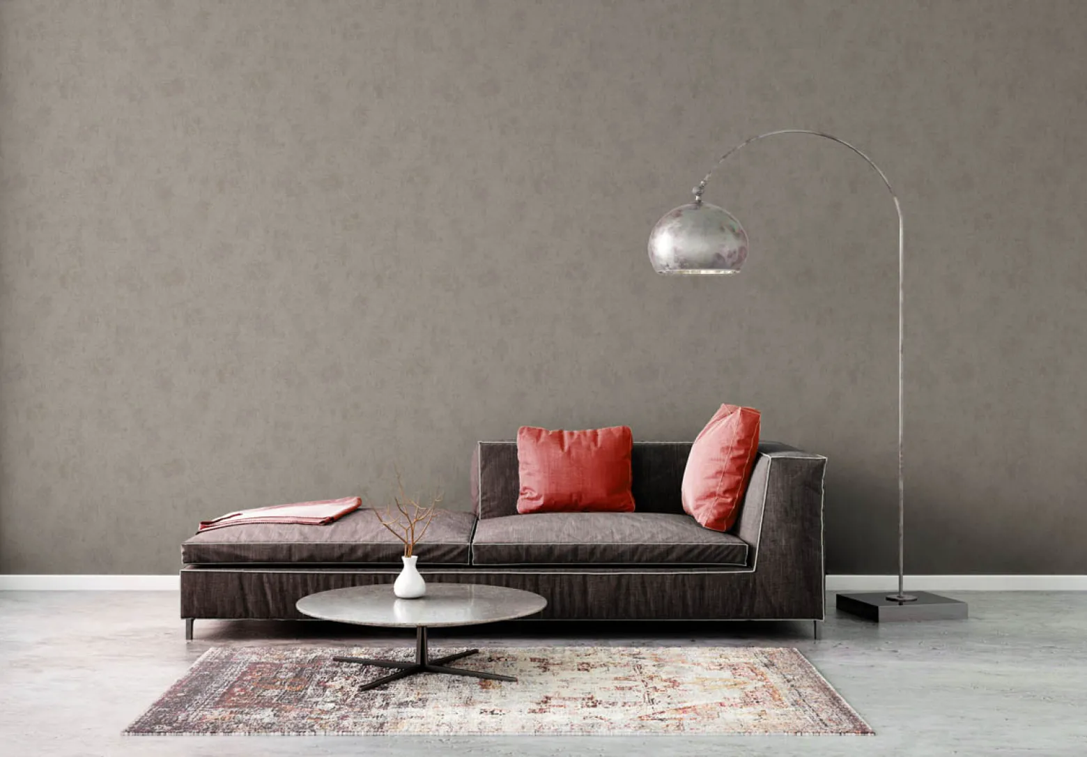Vliestapete Beton Optik Braun Silber Metallic 38969-8