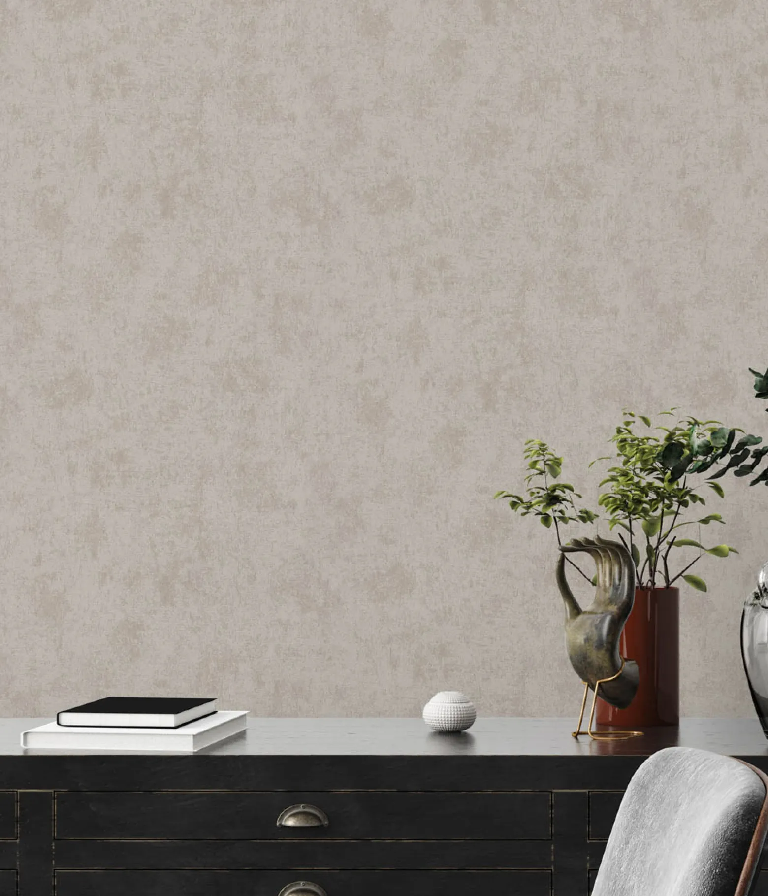 Vliestapete Beton Optik Braun Silber Metallic 38969-8