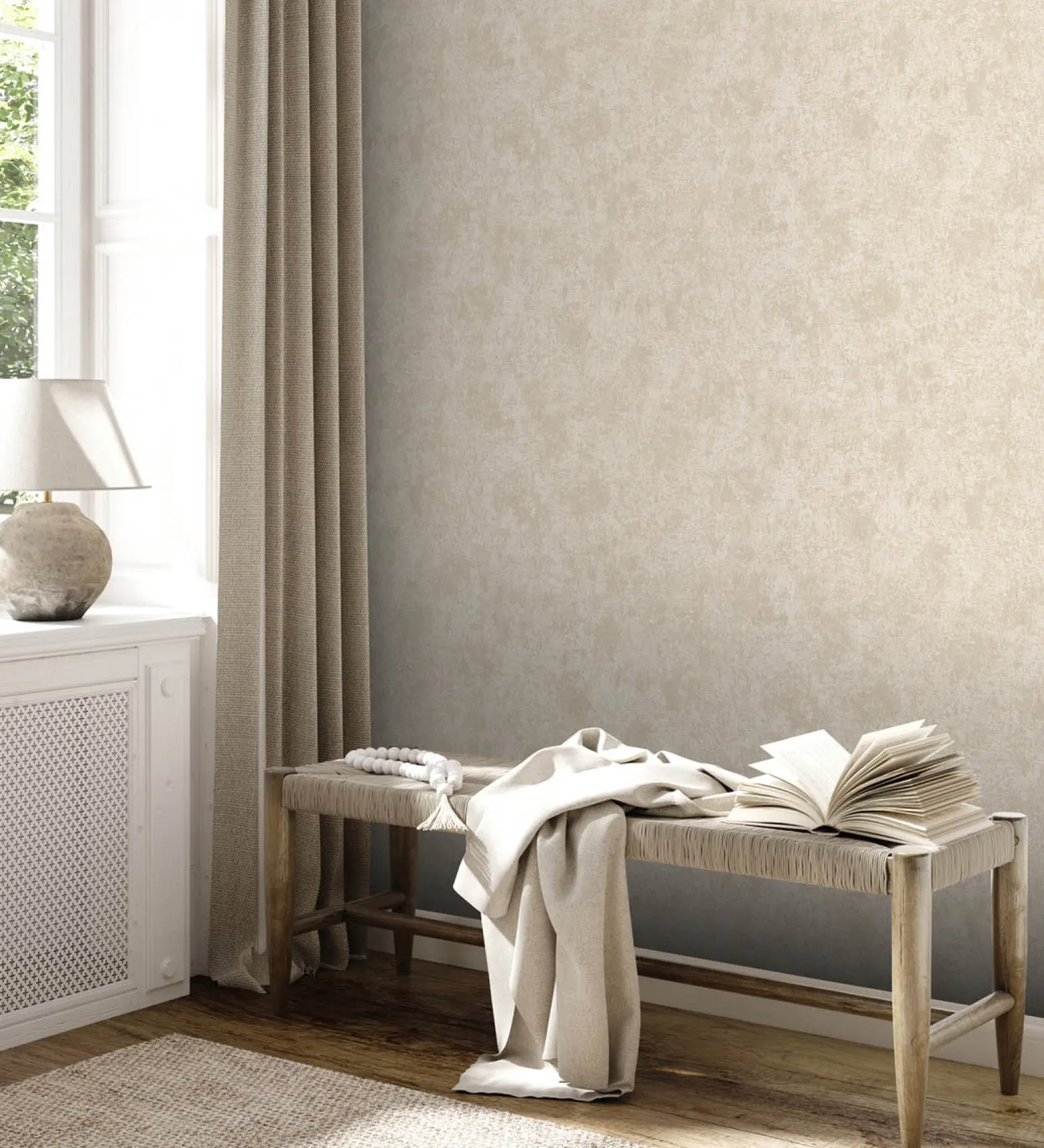 Vliestapete Beton Optik Creme Silber Metallic 38969-5
