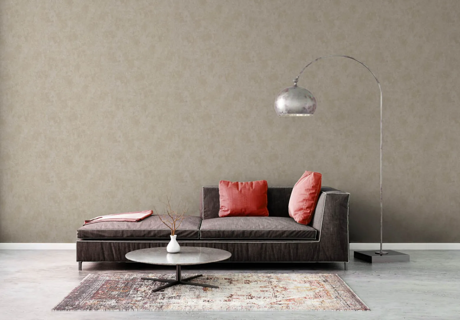 Vliestapete Beton Optik Creme Silber Metallic 38969-5