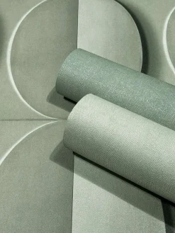 Vliestapete Betonoptik 3D Effekt Grafik Grün Grau 34488