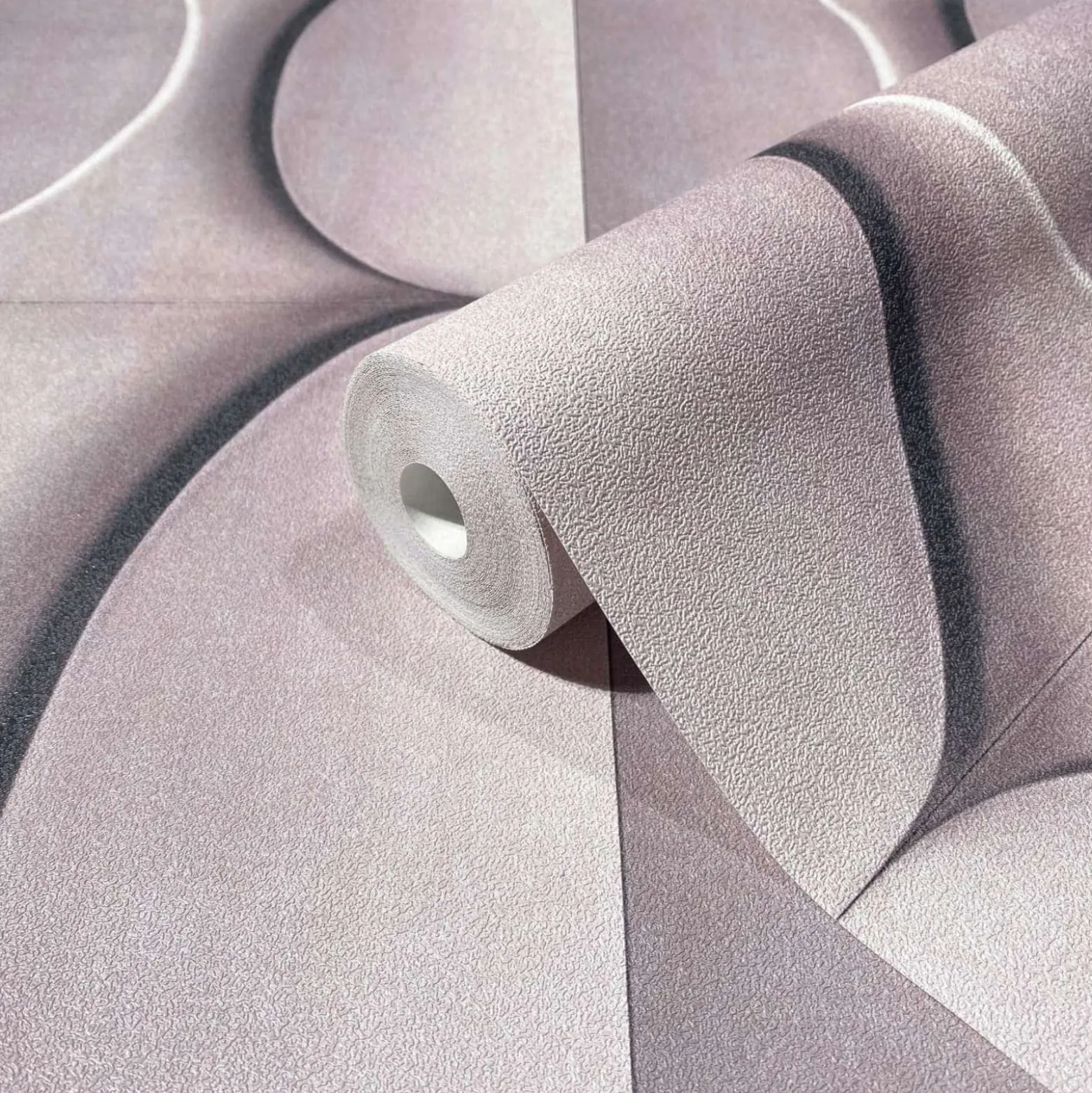 Vliestapete Betonoptik 3D Effekt Grafik Rosa Grau 34487