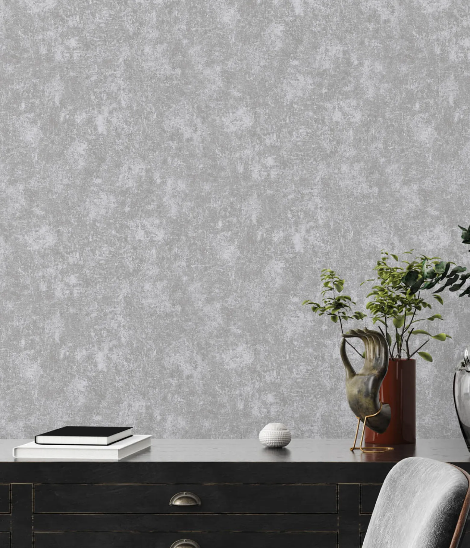 Vliestapete Beton Optik Grau Silber Metallic 38969-2