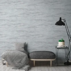 Vliestapete Beton Optik Grau Silber Metallic 39041-3