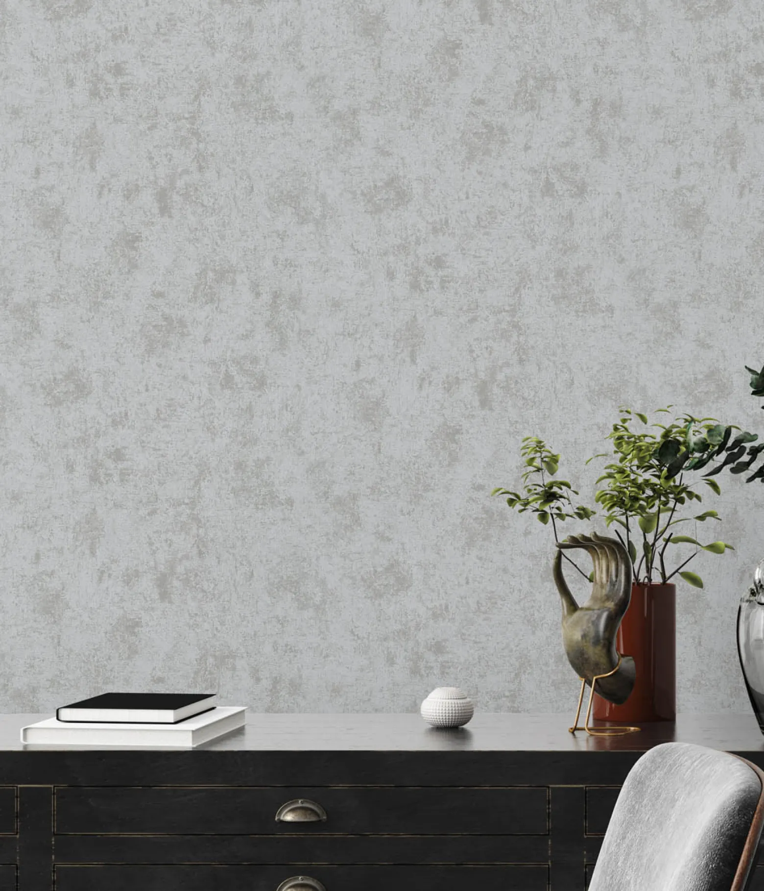 Vliestapete Beton Optik Hellgrau Silber Metallic 38969-3