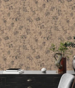 Vliestapete Beton Optik Schwarz Kupfer Metallic 38969-4