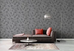 Vliestapete Beton Optik Schwarz Silber Metallic 38969-6