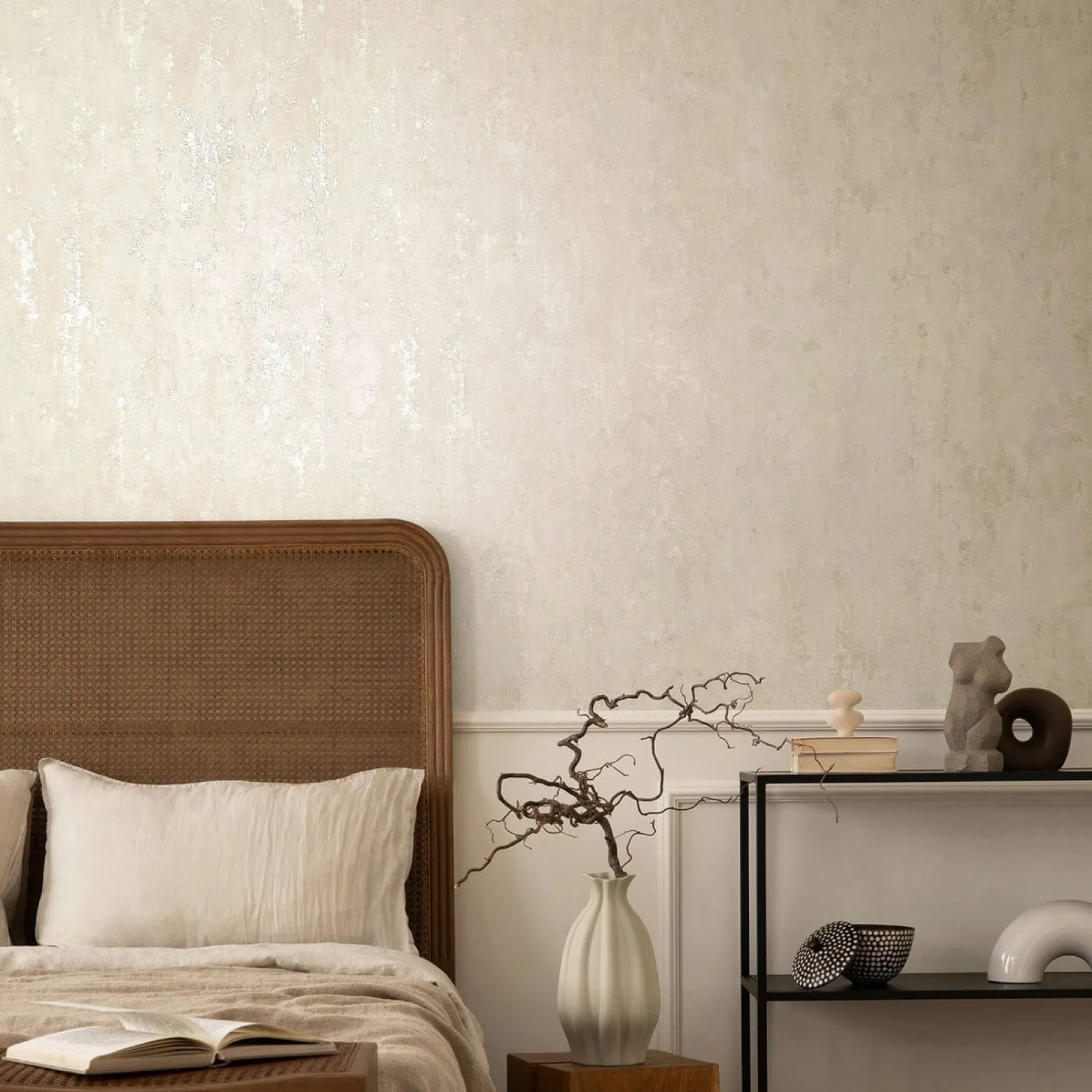 Vliestapete Betonoptik Shabby Creme Beige Glanz 35145