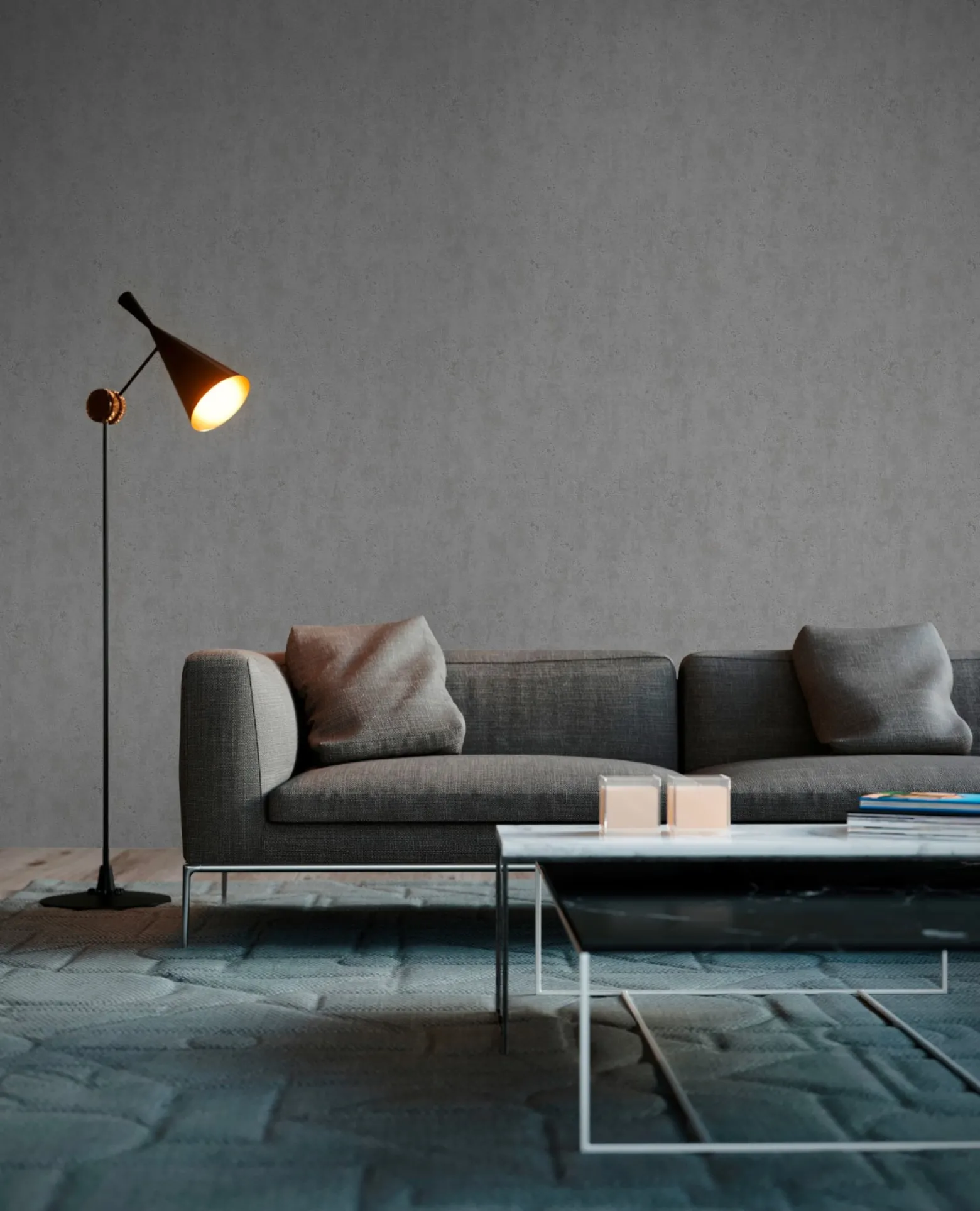 Vliestapete Beton-Optik Used grau 36600-4
