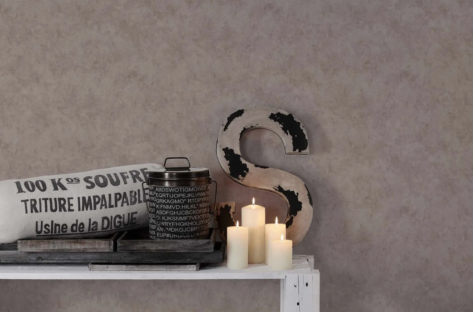 Vliestapete Beton Vintage taupe Glanz 36924-3