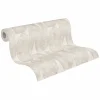 Vliestapete Blattmuster Abstrakt Grau Beige 39658-1
