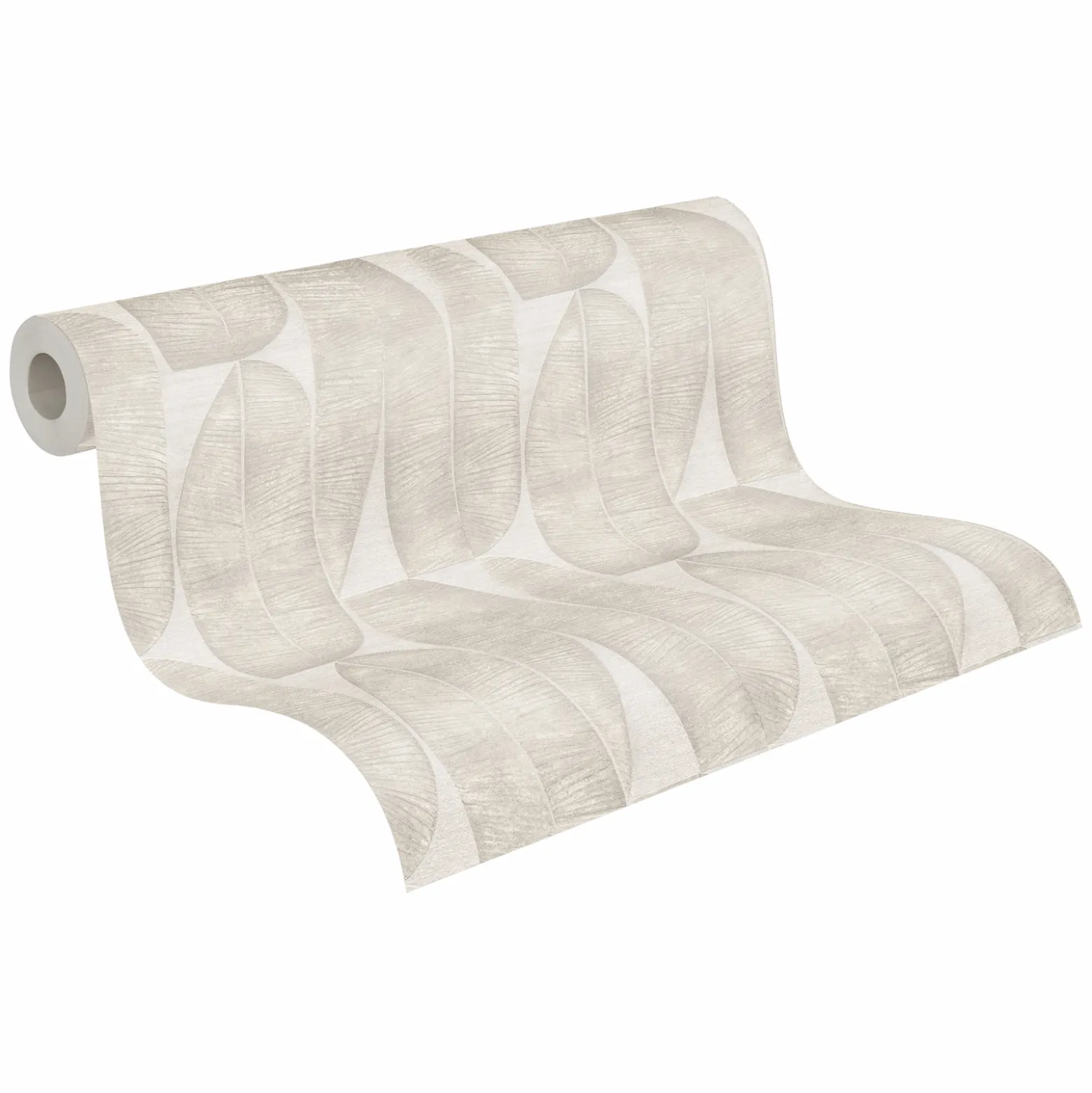 Vliestapete Blattmuster Abstrakt Grau Beige 39658-1
