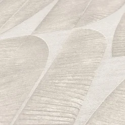 Vliestapete Blattmuster Abstrakt Grau Beige 39658-1