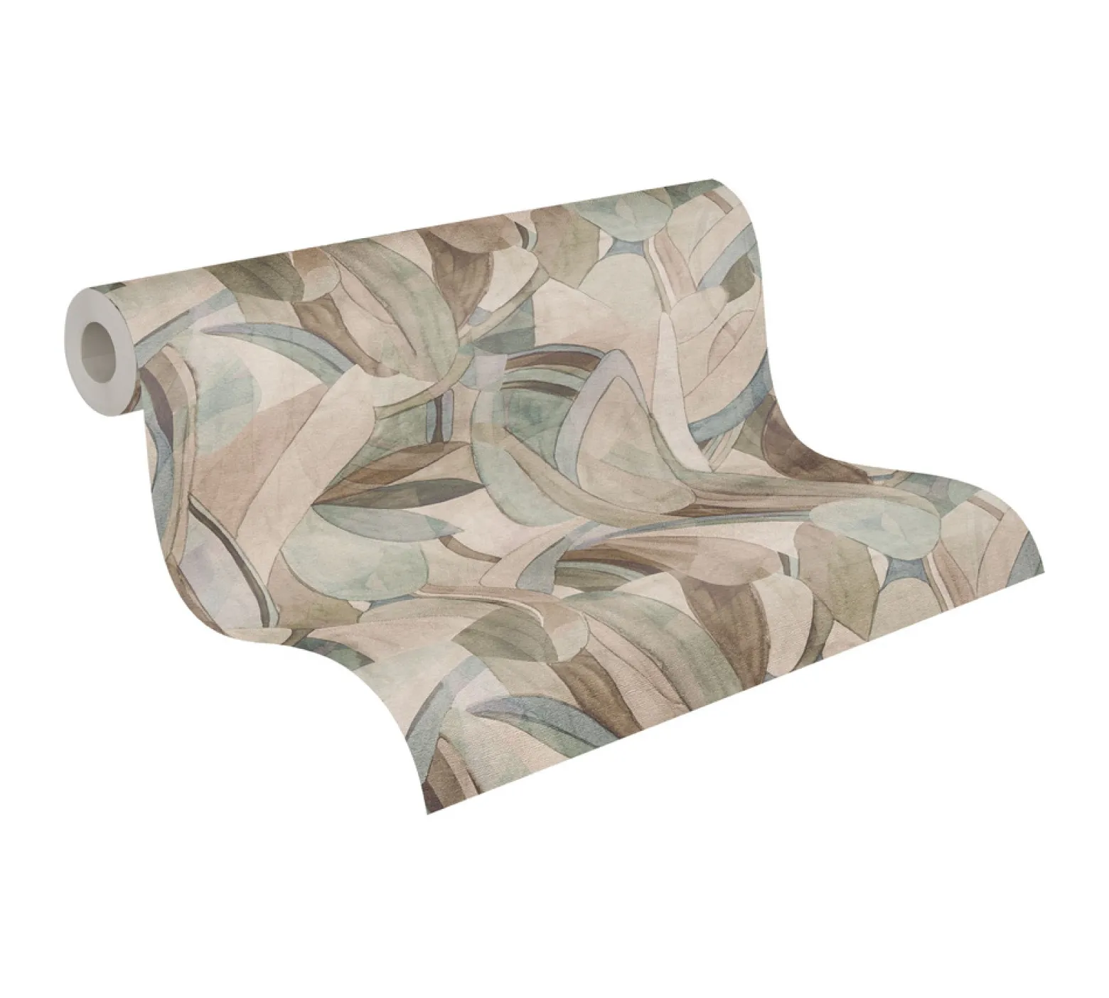 Vliestapete Blattmuster Abstrakt Blau Beige 78215-1