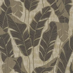 Vliestapete Blattmuster Beige Schwarz Gold Metallic 39502-4